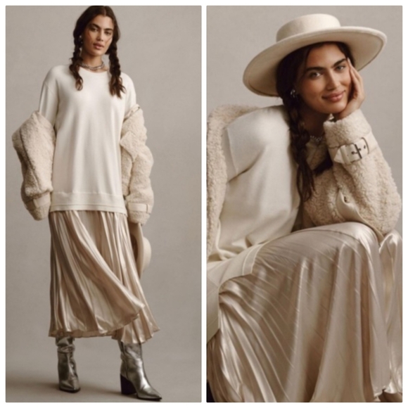 Anthropologie Dresses & Skirts - Anthropologie Pleated Twofer Sweater Dress Size Small